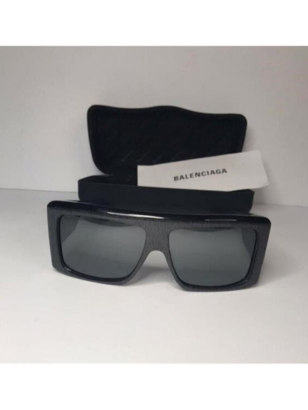 Original Balenciaga Black BB0002S Shield Sunglasses - Picture 5 of 10